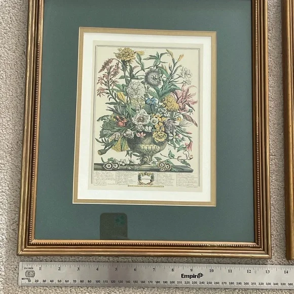 2 Framed Matted Vintage Floral Flower Botanical Bouquet Prints Litho Robert Furb - Picture 3 of 14